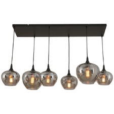 Eaves Tear Drop Glass 6 Light Linear Pendant