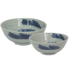 2 Piece Cloud Pattern Ceramic Bowl Set