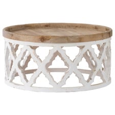 Maine Round Fir Wood Coffee Table