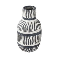 22cm Cream & Grey Ceramic Vase