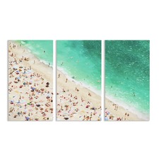 Summer Beach Scene 3 Piece Canvas Print