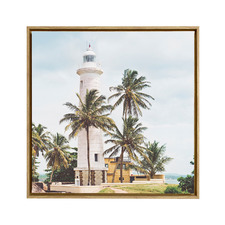 Lighthouse Vacation Framed Canvas Wall Art