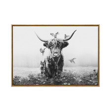 White Highlander Framed Canvas Wall Art