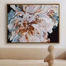 Layered Petals Framed Canvas Wall Art