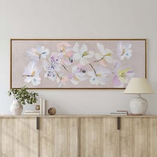 Veil of Flowers Framed Canvas Wall Art