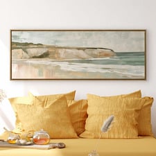 Beach Cliff I Framed Canvas Wall Art