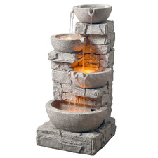 Cascading Waterfall Outdoor Fountain with LED