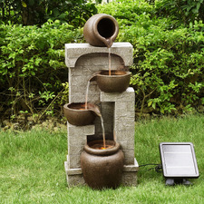 Pelle Solar Powered Waterfall Fountain with LED