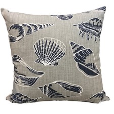 Indigo Seashells Cotton Cushion