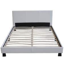 White Makoto Faux Leather Bed Frame