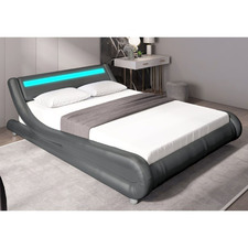 Grey Aurelius Bed Frame with LED Light