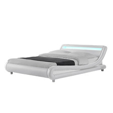 White Aurelius Bed Frame with LED Light