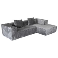 Dorian 4 Seater Velvet Compressed Sofa with Right Chaise