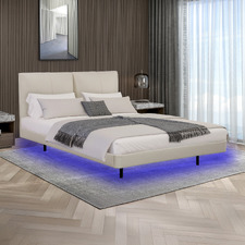 Bentold Faux Leather Bed with LED