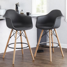 68.5cm Allison Beech Wood Bar Stools (Set of 2)
