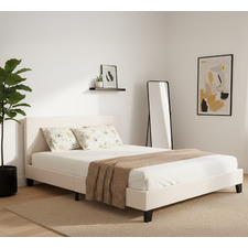 White Makoto Faux Leather Bed Frame