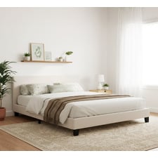 White Makoto Faux Leather Bed Frame