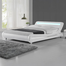 White Aurelius Bed Frame with LED Light