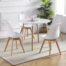 Oliver Replica Padded Faux Leather Dining Chairs (Set of 4)