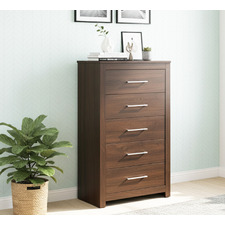 Walnut Maddington 5 Drawer Tallboy