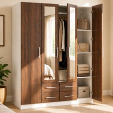 Talinis 4 Door 4 Drawer Mirrored Wardrobe