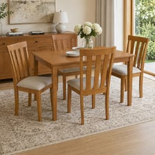 4 Seater Berryl Rubberwood Dining Table & Chair Set