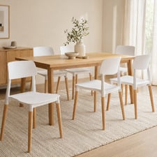Amalia Beech Wood Dining Chairs (Set of 6)