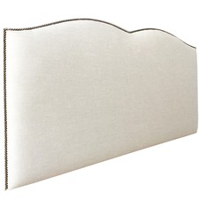 Oatmeal Plain Upholstered Heart Bedhead