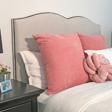Plain Upholstered Heart King Bedhead