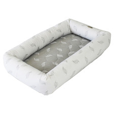 Organic Breathe Eze Cosy Crib Pod Grey Leaf Outer (white leaf mattress)