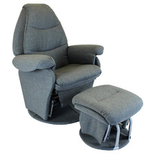 Grey Faux Leather Feeding Glider Chair with Footstool