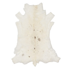 White Albino Spot Reindeer Hide Throw Rug