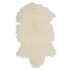 White Tertia Mongolian Sheepskin Rug