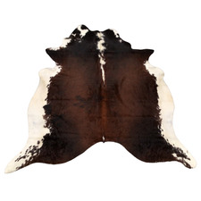 Dark Brown & White Cowhide Rug