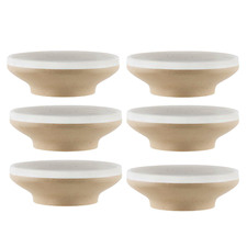 White Pebble Soho 15cm Footed Cereal Bowls (Set of 6)