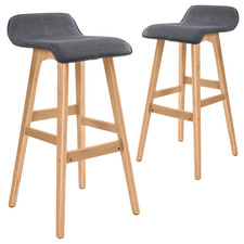 74cm Grey Ivana Upholstered Barstools (Set of 2)