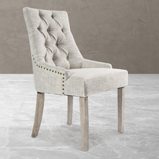 Jarett Studded French Provincial Upholstered Dining Chair
