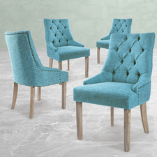 Jarett Studded French Provincial Upholstered Dining Chairs (Set of 4)