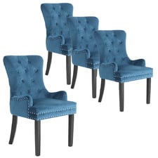 Villarreal Studded Velvet Dining Chairs (Set of 4)