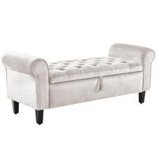 Genevieve Velvet Storage Ottoman Bench
