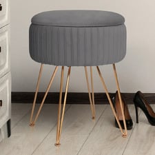 Kiara Velvet Storage Ottoman