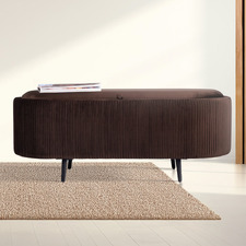 Evelyn Velvet Storage Ottoman Bench