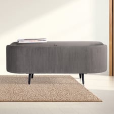 Evelyn Velvet Storage Ottoman Bench
