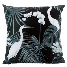 Monochrome Crane Outdoor Cushion
