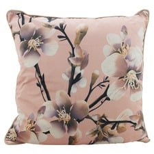 Pink Cherry Blossom Velvet Cushion