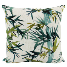 Organic  Bamboo Leaves Linen-Blend Cushion