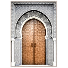 Moroccan Arch Entrance Framed Canvas Wall Art
