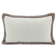 Trimmed Border Rectangular Linen-Blend Cushion