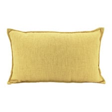 Yellow Linen-Blend Lumbar Cushion