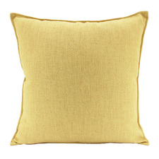 Yellow Linen-Blend Square Cushion